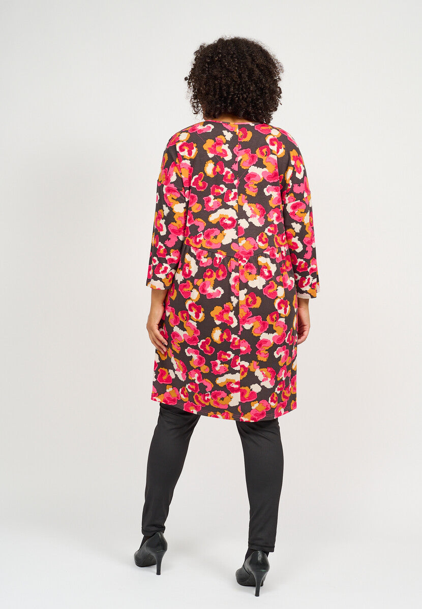 Robe imprimée à manches 3/4 Ciso grandes tailles