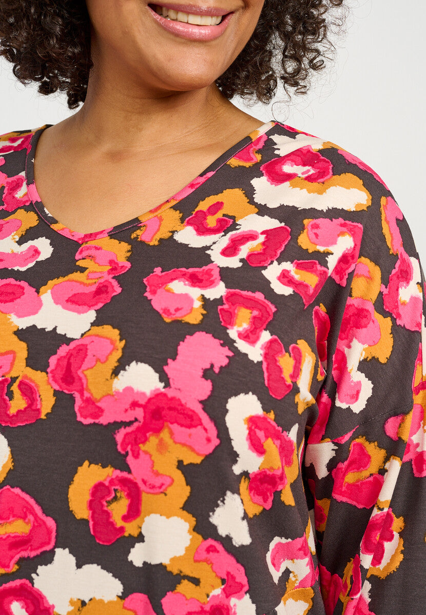 Robe imprimée à manches 3/4 Ciso grandes tailles