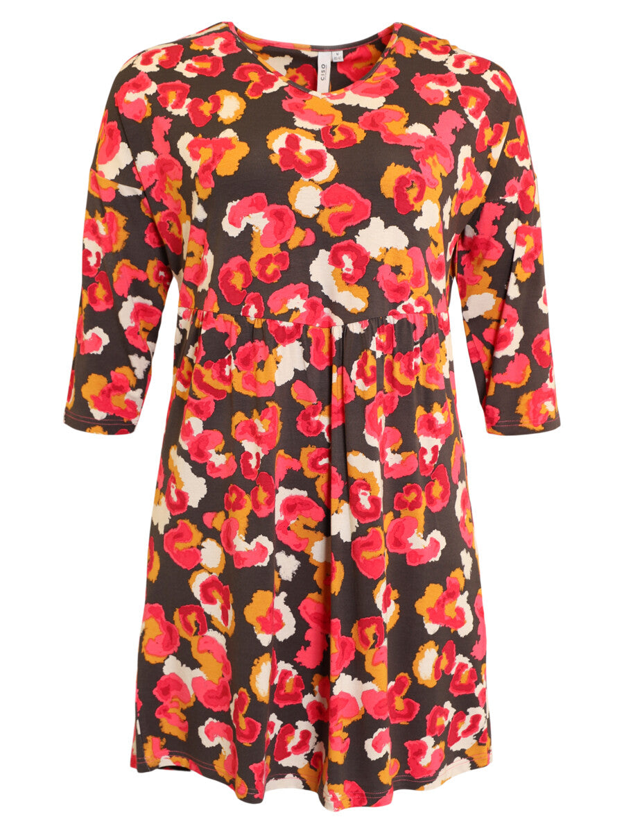 Robe imprimée à manches 3/4 Ciso grandes tailles