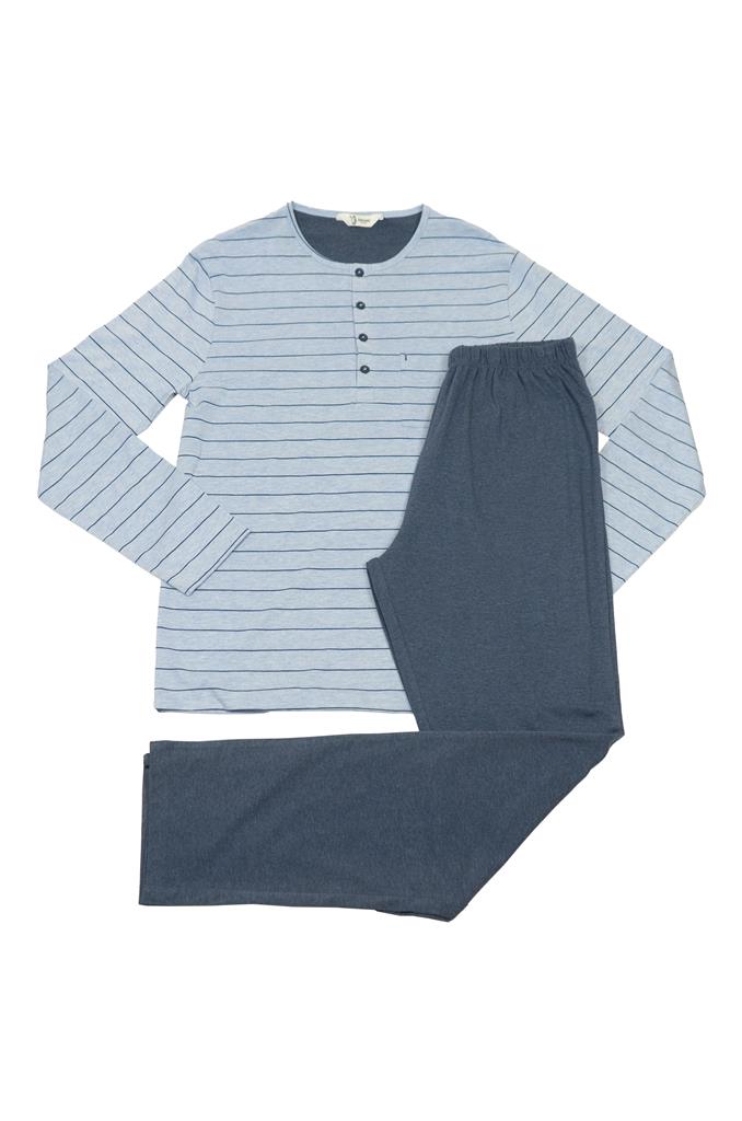 Pyjama long col boutonné Eskimo hommes