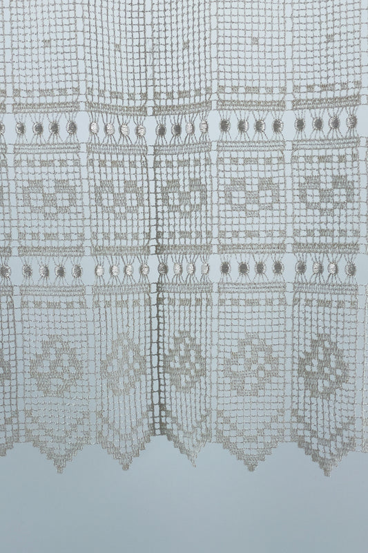 Rideau brise-vue en broderie macramé