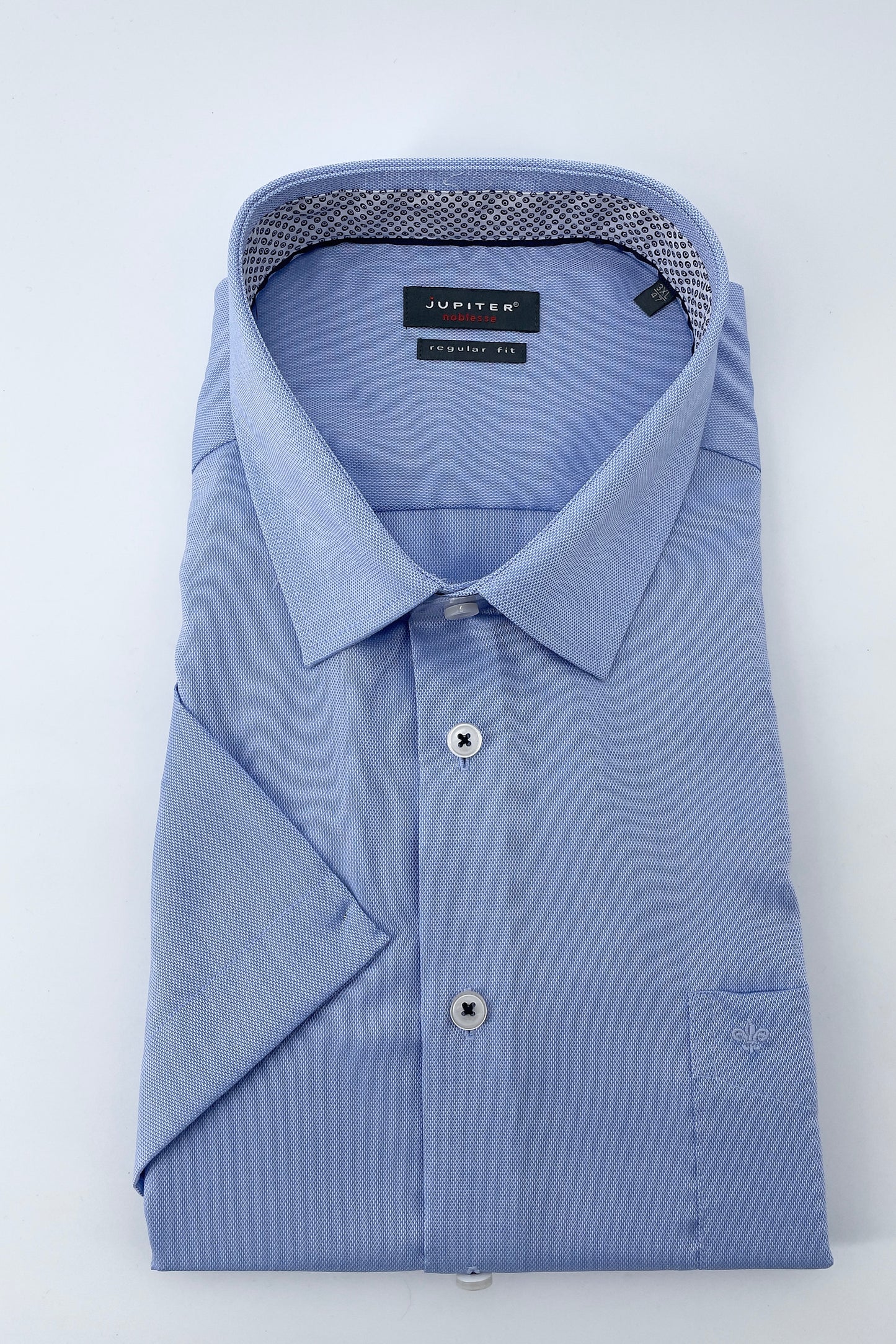 chemise courtes manches grandes tailles uni bleu