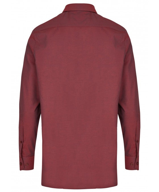 chemise longue manche grandes tailles bordeaux