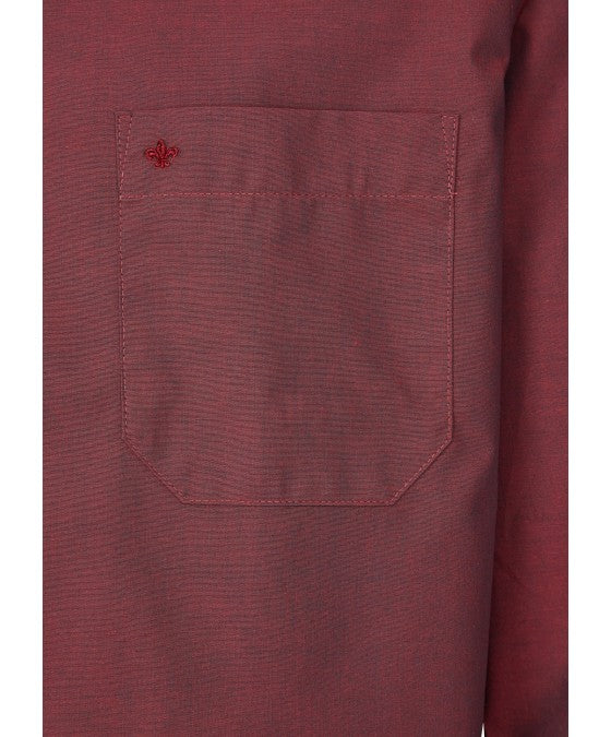 chemise longue manche grandes tailles bordeaux