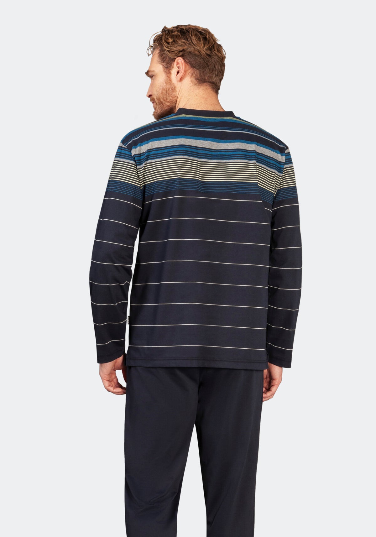 Hajo Pyjama Homme Coton Supérieur - Ensemble Confortable Col Rond Poches